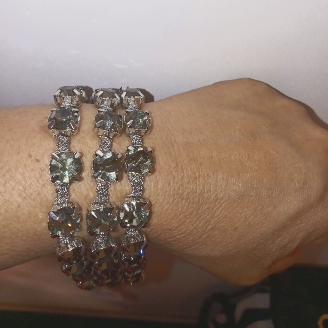 Abs Allen Schwartz Smoky Quartz Three Strand Bracelet New
